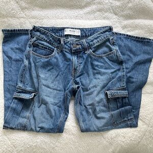 Hollister Blue low rise cargo Jeans